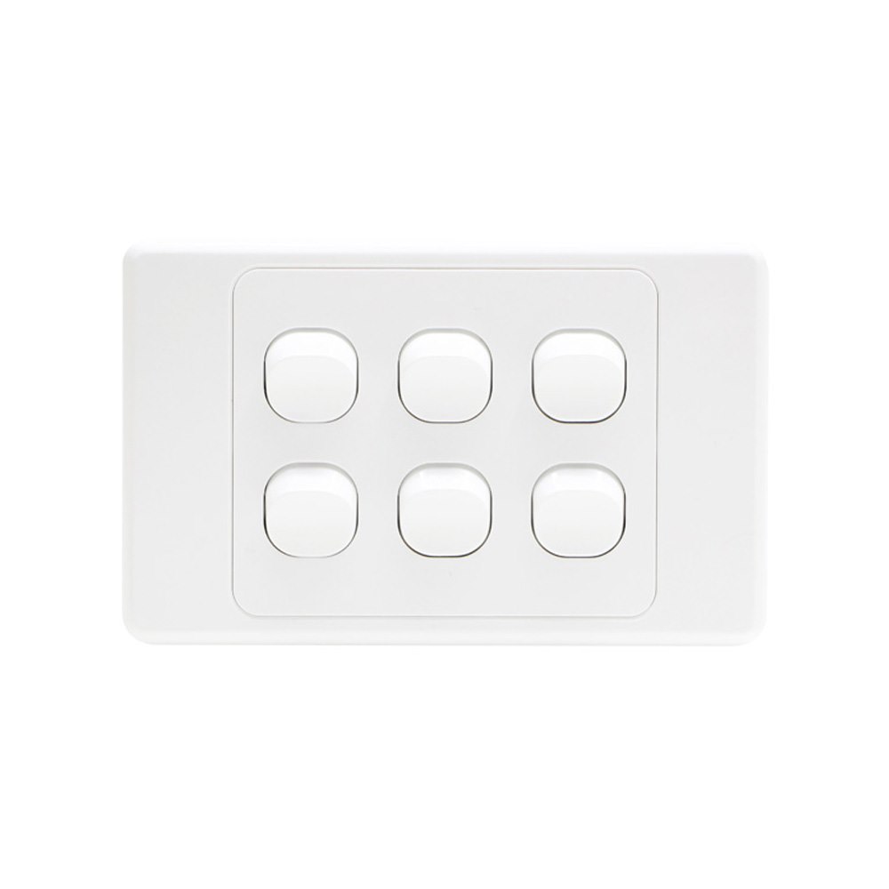 4Cabling 4C | Ultima 6 Gang Switch 250V 16Ax - Horizontal