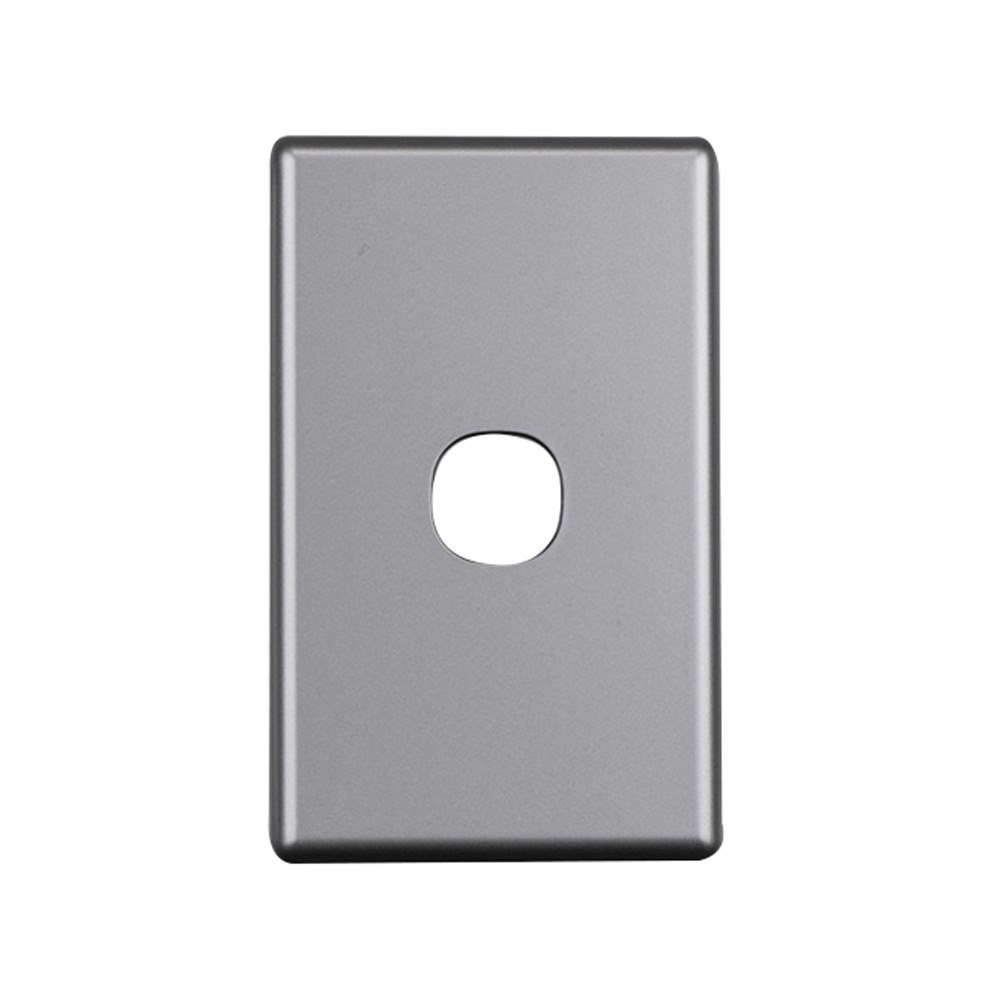 4Cabling 4C | Elegant 1 Gang Aluminium Plate - Silver Matte
