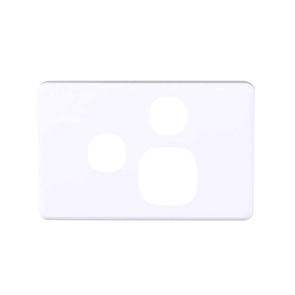 4Cabling 4C | Classic Single Power Point With Extra Switch Cover Plate - Horizontal - White