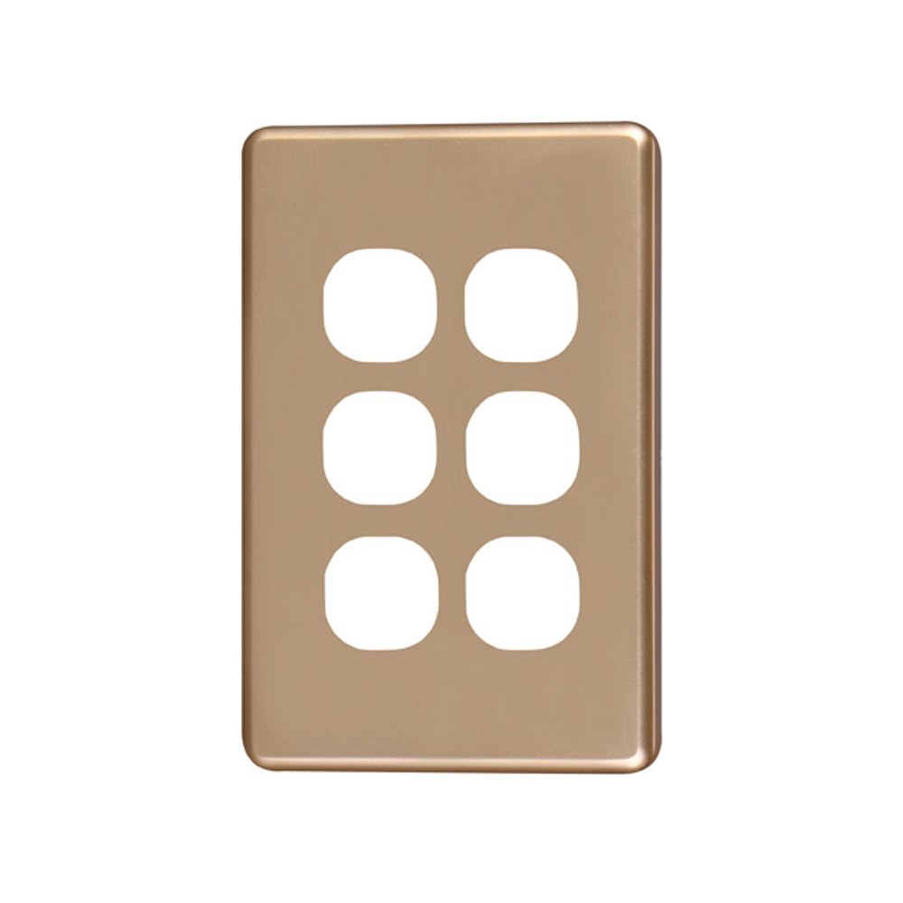 4Cabling 4C | Classic 6 Gang Switch Cover - Gold