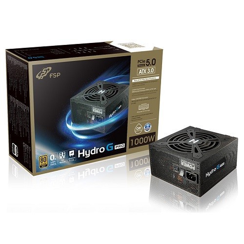 FSP Hydro G Pro 1000W, 80 Plus Gold, Atx 3.0 (PCIe 5.0) Support, Japanese Capacitor, Full Modular. 10 Year Warranty