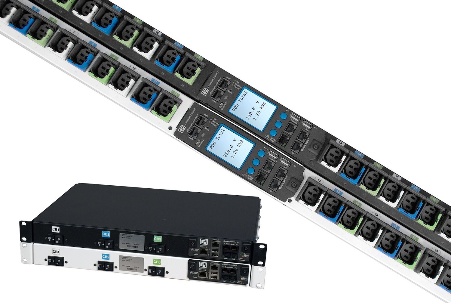 Chatsworth Monitored eConnect Pdu | Black | Horizontal 2U | C20 To Iec 15A 1P+N+E Input