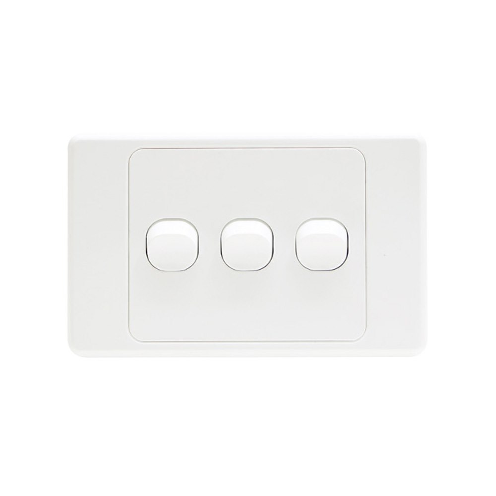 4Cabling 4C | Ultima 3 Gang Switch 250V 16Ax - Horizontal