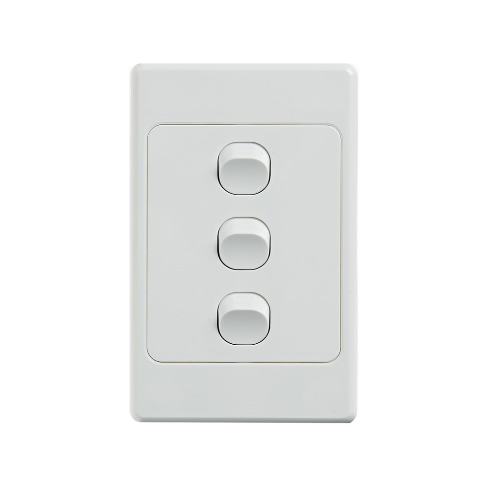 4Cabling 4C | Ultima 3 Gang Switch 250V 16Ax - Vertical