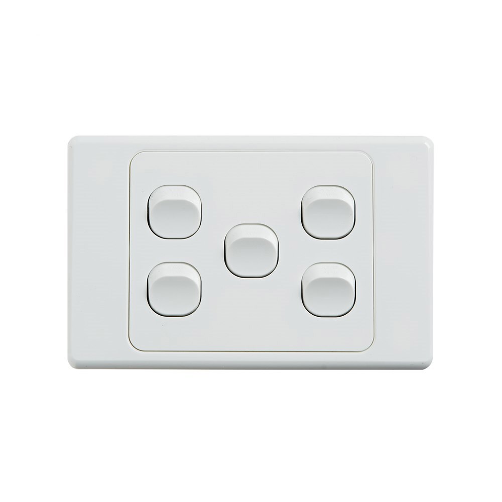 4Cabling 4C | Ultima 5 Gang Switch 250V 16Ax - Horizontal