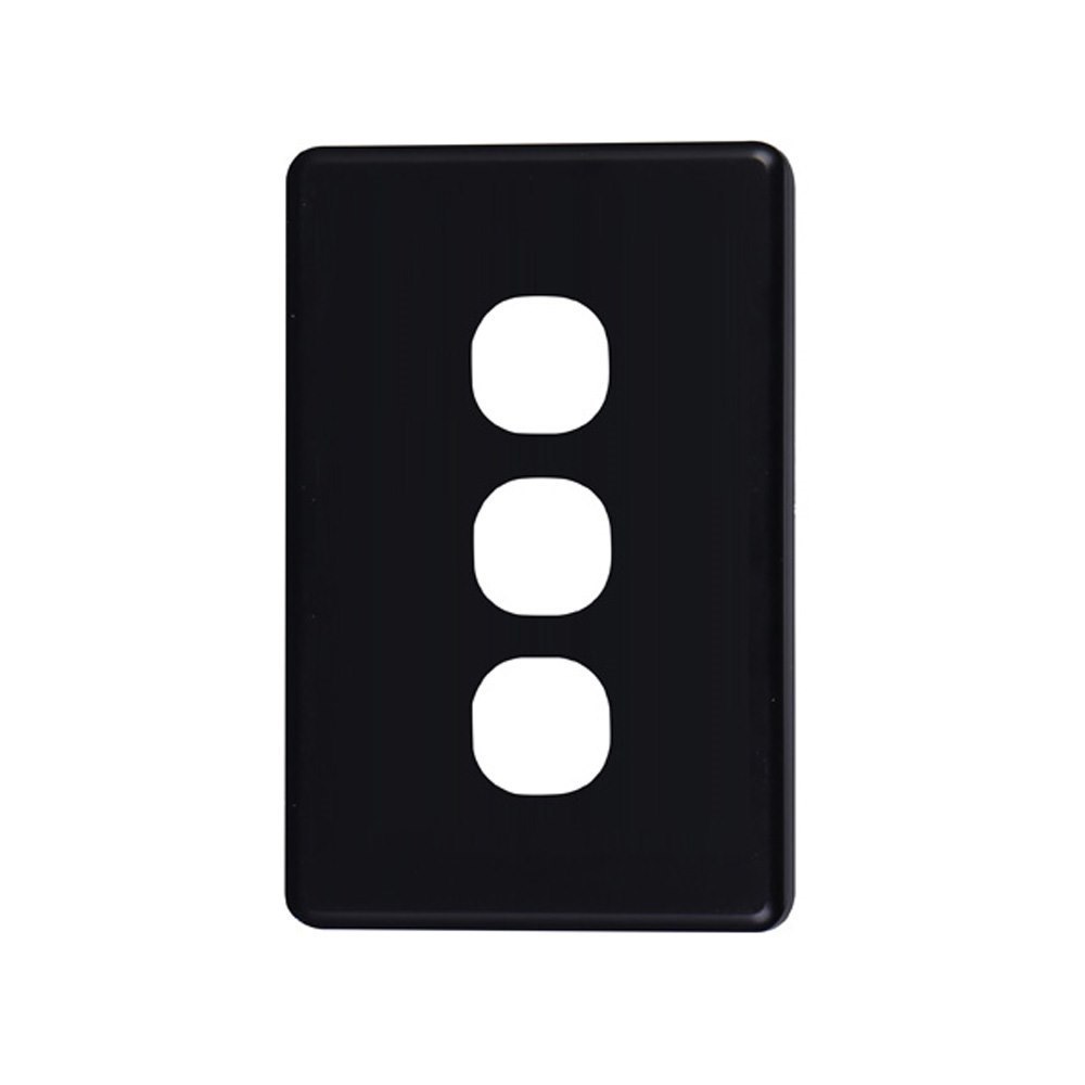 4Cabling 4C | Classic 3 Gang Switch Cover Plate - Black