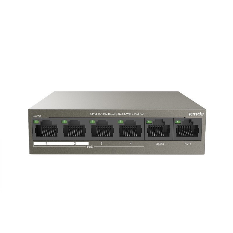 Tenda (Tef1106p-4-63W) 6-Port 10/100M Desktop Switch With 4-Port PoE+