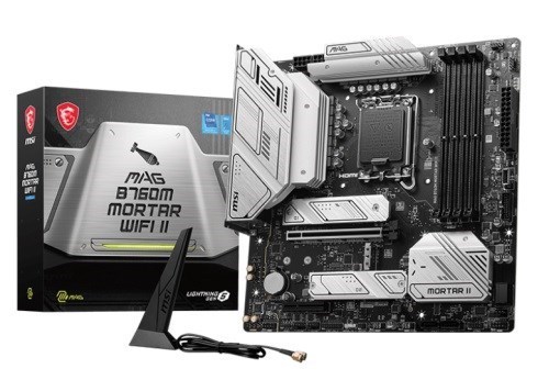 Msi Pro B760M Mortar Wifi Ii Matx Motherboard, 4X DDR5~192GB, 2X Pci-E X 16, 1X Pci-E X 1, 2X M.2, 4X Sata, 2X Usb 3.2 , 4X Usb 2.0