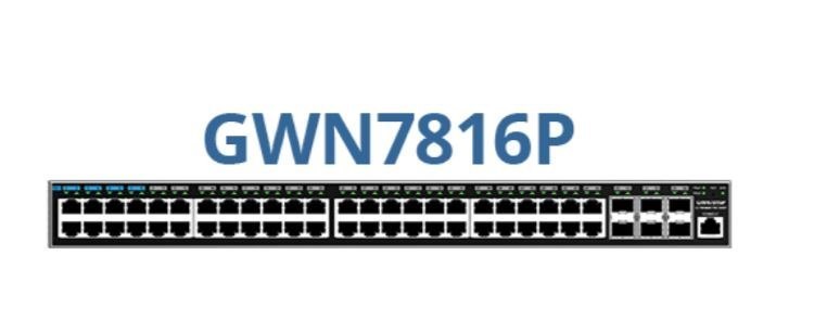 Grandstream GWN7816P Enterprise Layer 3 Managed PoE Network Switch, 48 X GigE (40 X PoE+, 8 X PoE++), 6 X SFP+