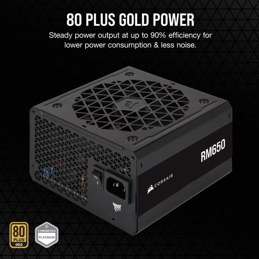 Corsair RM650 650W, 80 Plus Gold Certified, Fully Modular Power Supply New 2024