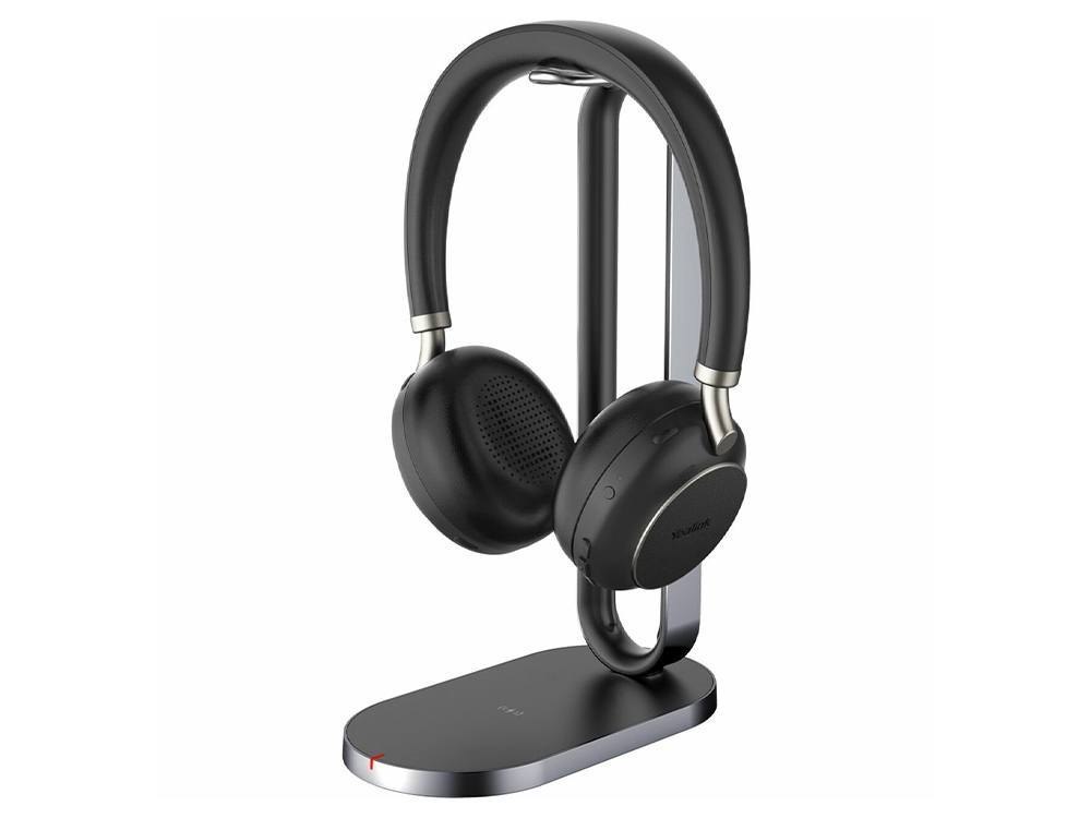 Yealink Teams-Bh76-Ch-Bl-C Teams Certified Bluetooth Wireless Stereo Headset, Black, Anc, Usb-C, Includes Charging Stand, Rectractable Microphone