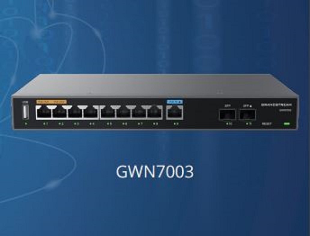 Grandstream GWN7003 Multi-WAN Gigabit VPN Router, Built-In Firewalls, 2X 2.5 Gigabit SFP Ports 9X Gigabit, 512MB Ram, 256MB Flash
