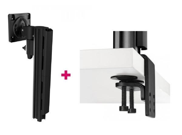 Atdec Awms-1340 130MM Arm + 400MM Post / 12KG (26.5LB) Flat Screens, 10KG (22LB) Curved Screens + Heavy-Duty F Clamp Desk Fixing, Black