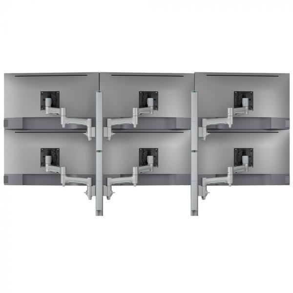 Atdec Awms-6-46275 Hex Mount With Two Posts, Heavy Duty F-Clamp, Silver