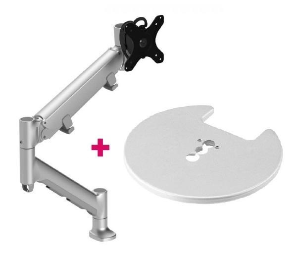 Atdec Awms-Hxb Heavy Duty Dynamic Monitor Arm. Up To 49" Screens, Min. Load 6KG. Max Load 16KG, Grommet Clamp Desk Fixing, Vesa Up To 100X100. Silver