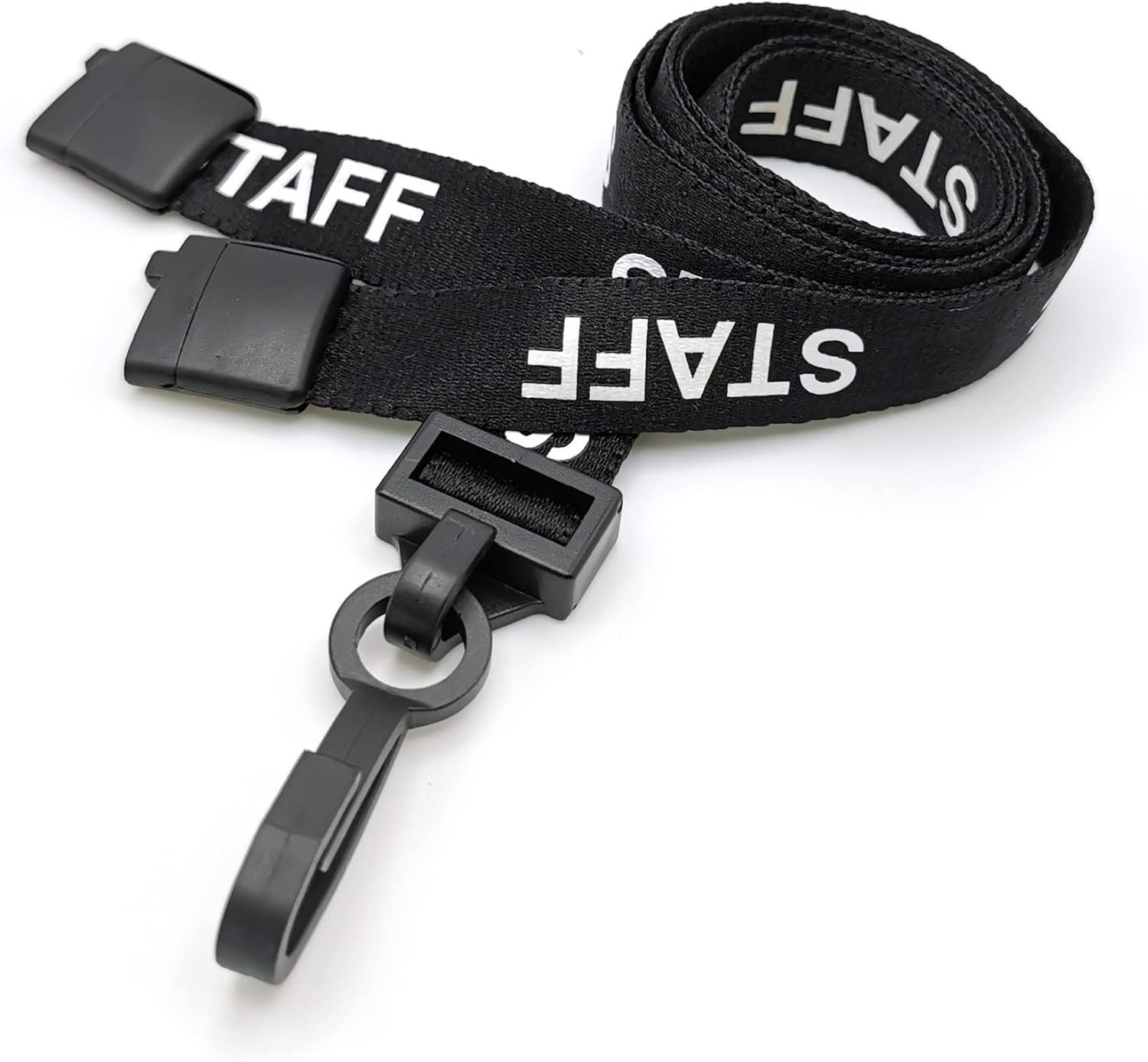 Black Staff Lanyards with Plastic J Clips and Safety Breakaways