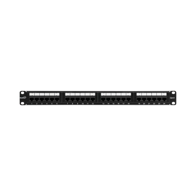 NavePoint CAT6 Patch Panel, 24-Port, 1U