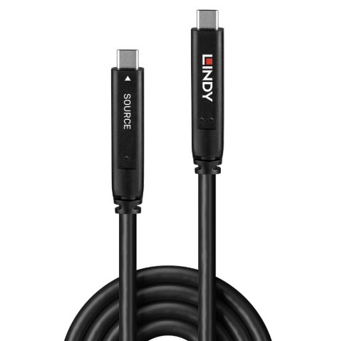 10m USB 3.2 10Gbps & DP 1.4 Type C Fibre Optic Hybrid Cable