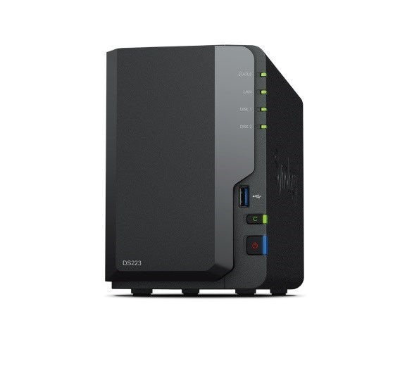 Synology 2-Bay Nas (No Disk) Realtek 4-Core, 2GB, GbE(2), Usb(3), TWR, 2YR
