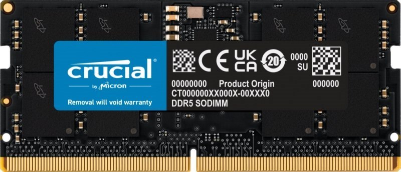 Crucial 16GB DDR5 Notebook Memory, PC5-38400, 4800MHz, Unranked, Life WTY - Sodimm