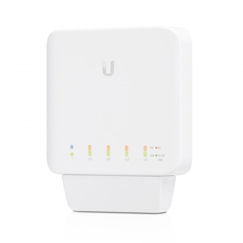 Ubiquiti Unifi Switch Flex, 5 (4 PoE+; 1 PoE++), 46W, Compact, Wall/Pole