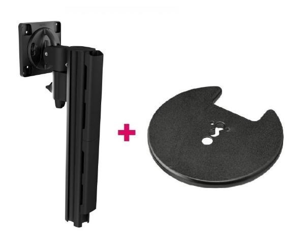 Atdec Awms-1340 130MM Arm + 400MM Post / 12KG (26.5LB) Flat Screens, 10KG (22LB) Curved Screens + Grommet Clamp Desk Fixing, Black