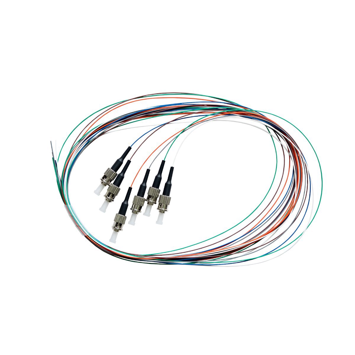 4Cabling Fibre Pigtail ST Om4 Multimode 2M. 6 Pack. Rainbow. Backward Compatible With Om3