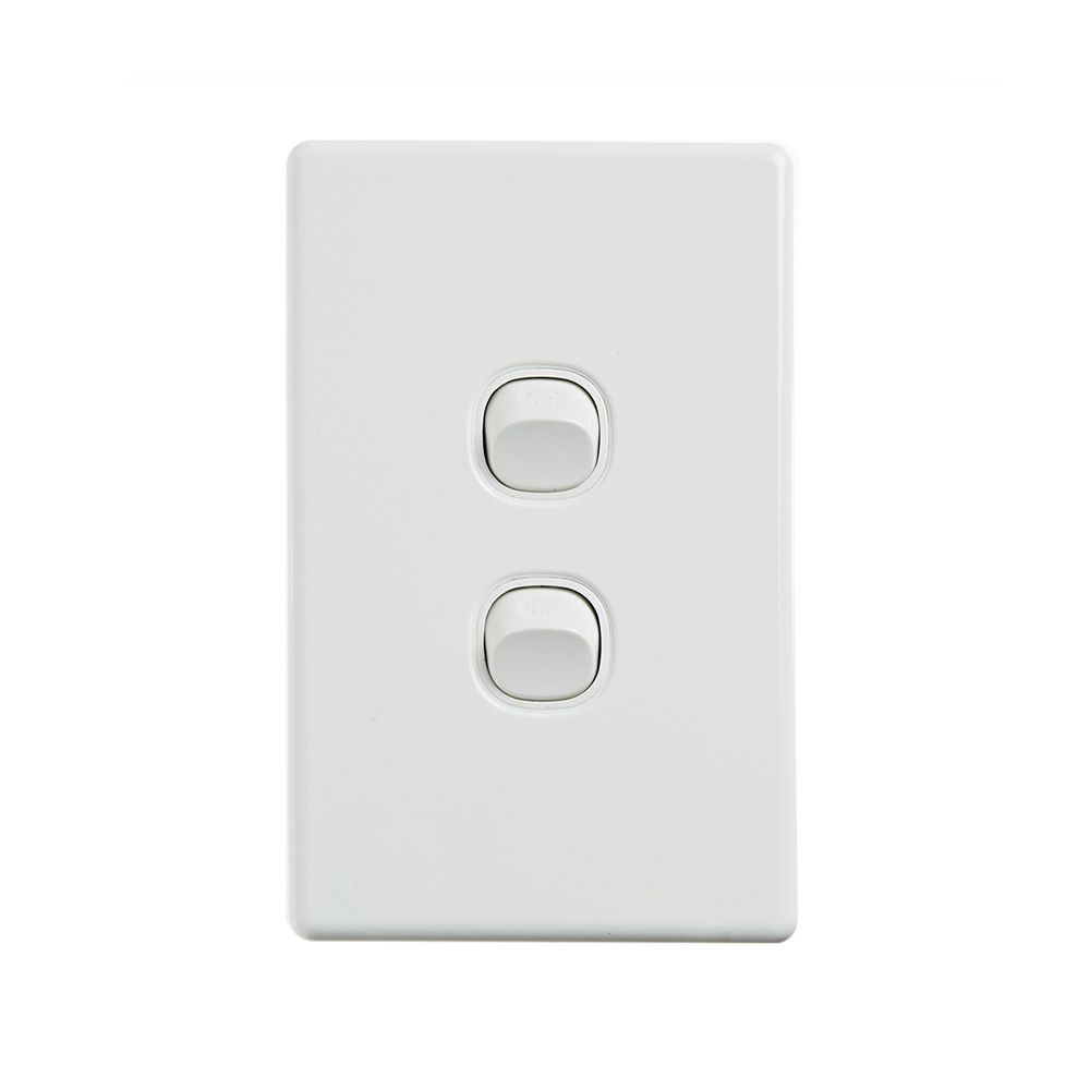 4Cabling 4C | Elegant Wall Switch 2 Gang 250V 16A - Vertical