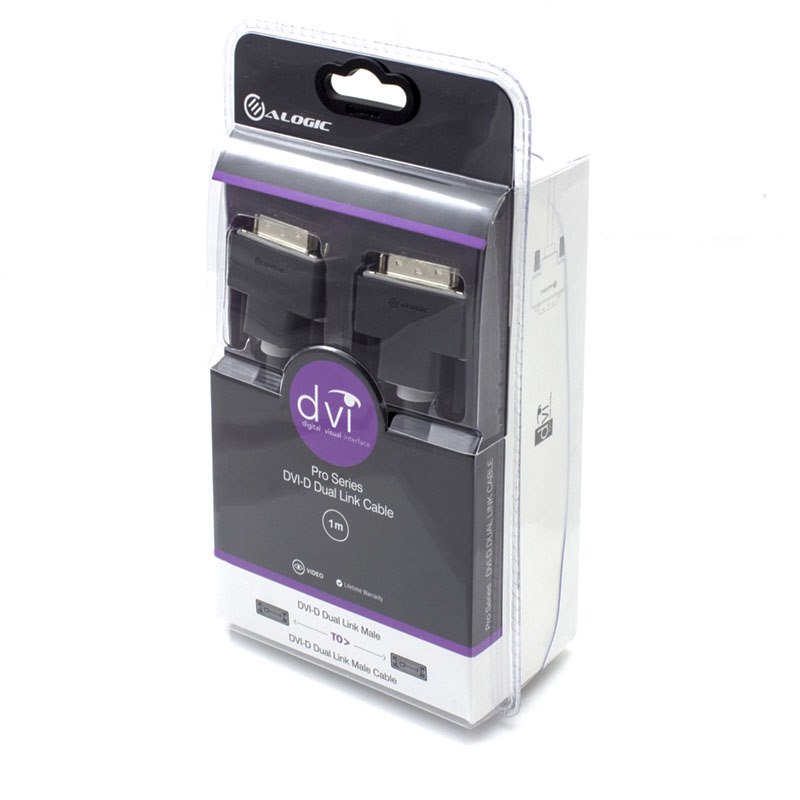 Alogic 1M Dvi-D Dual Link Digital Video Cable - Male To Male - Retail Blister - Moq:3