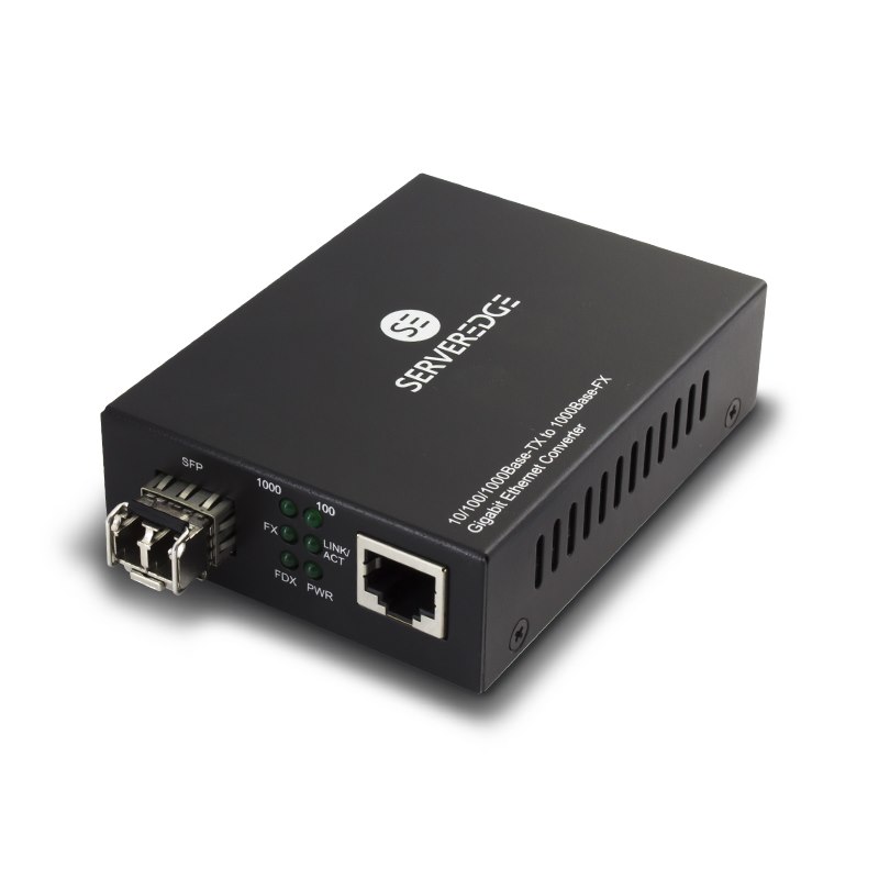 Serveredge Multi Mode Duplex Media Converter - 10/100/1000 SFP Type LC Connector -550M