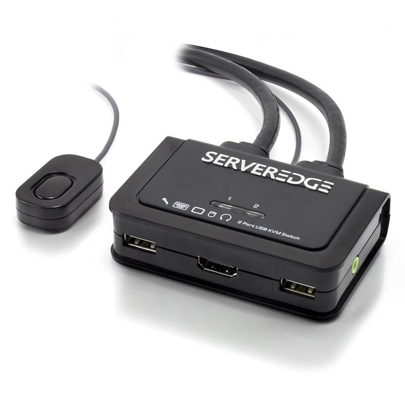 Serveredge 2-Port Usb / Hdmi Cable KVM Switch With Audio & Remote