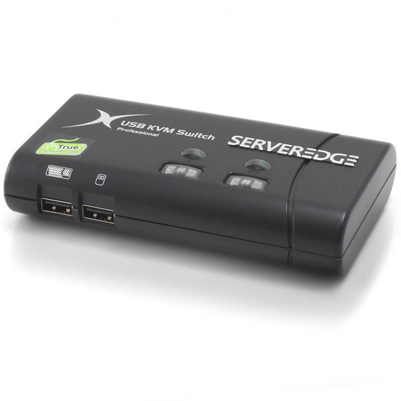 Serveredge 2-Port Slimline Usb / Vga Desktop KVM Switch - Includes Cables