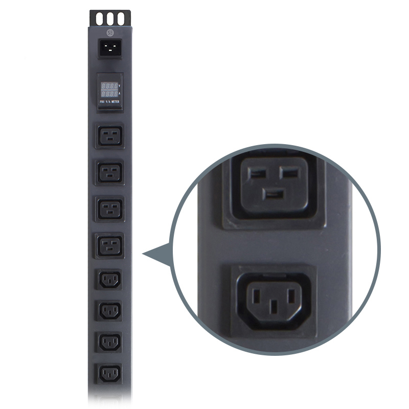 Serveredge Basic Metered Vertical 20 Port Pdu(16) Iec C13 Output (4) Iec C19 Output (1) Iec C20 Input W/ Local Current Monitor & 2M Power Cable 20A240v