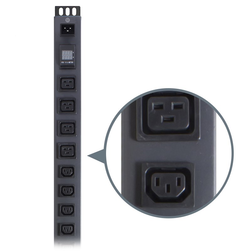 Serveredge Metered 20 Port Vertical Pdu(16) Iec C13 Output (4) Iec C19 Output & (1) Ip56 3Pin Round Captive Input