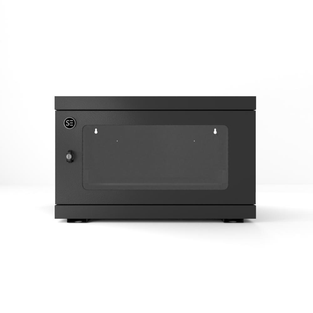 Serveredge 6Ru Fully Assembled Wall Mounted Cabinet - 600W X 453D X 383H Includes:Toughened Glass DoorQuick Release Lockable Side PanelL-Shaped RailsCut Out Slots For Fans20 X Cage Nuts Screws & Washe