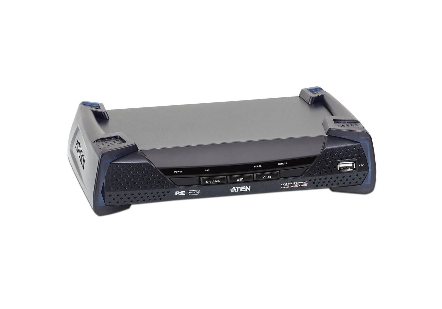 Aten 4K Hdmi Single Display KVM Over Ip Receiver With Power Over Ethernet, Power Adapter Not Included