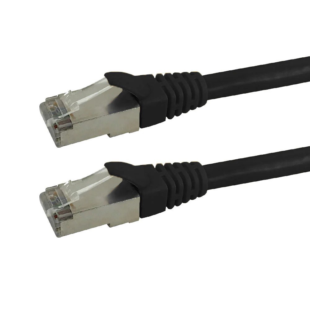 CAT6 F/UTP 23AWG Solid Shielded Patch Cable - CMR - 6ft - Black