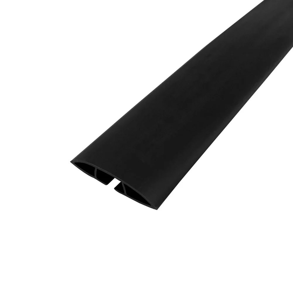 Floor Track Cord Cover with Adhesive Tape - Black