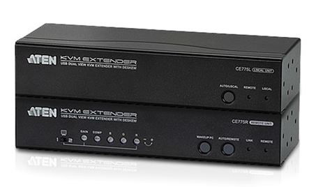 Aten (Ce775-At-U) Usb Dual View KVM Extender With Deskew