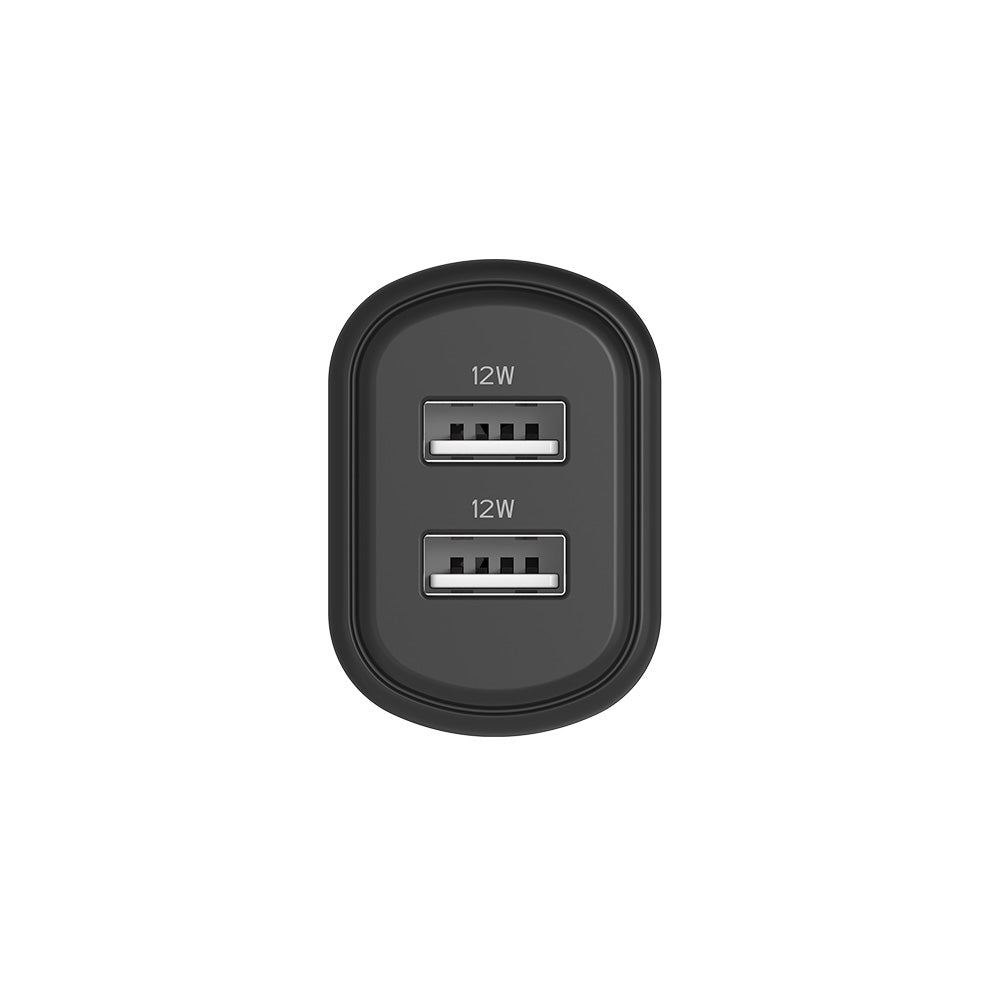 Cygnett PowerPlus 12W Usb-A Dual Port Wall Charger - Black (CY3672PDWLCH), Charge 2 Devices Simultaneously, Lightweight, Perfect For Travel
