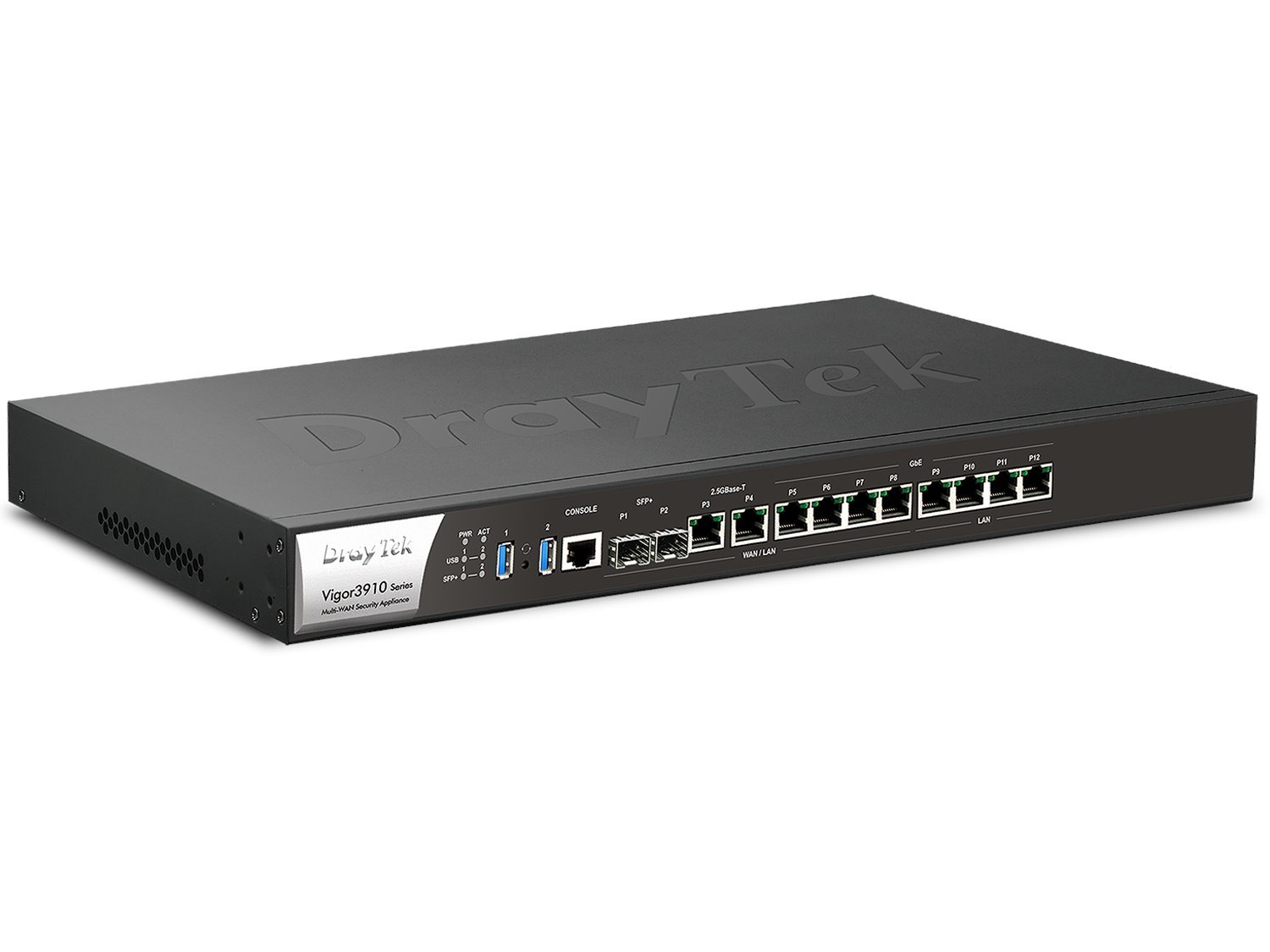 Draytek Vigor3910 Octuple-WAN broadband router with 2 x 10GbE SFP+, 2 x 2.5GbE & 4 x GbE configurable WAN/LAN ports, 4 x GbE LAN ports