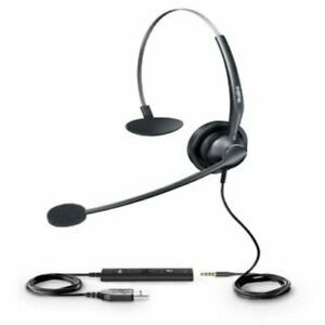 Yealink UH33 Over the Head, Monaural Headset - Wideband Noise Cancelling, USB, includes 3.5mm Adapter