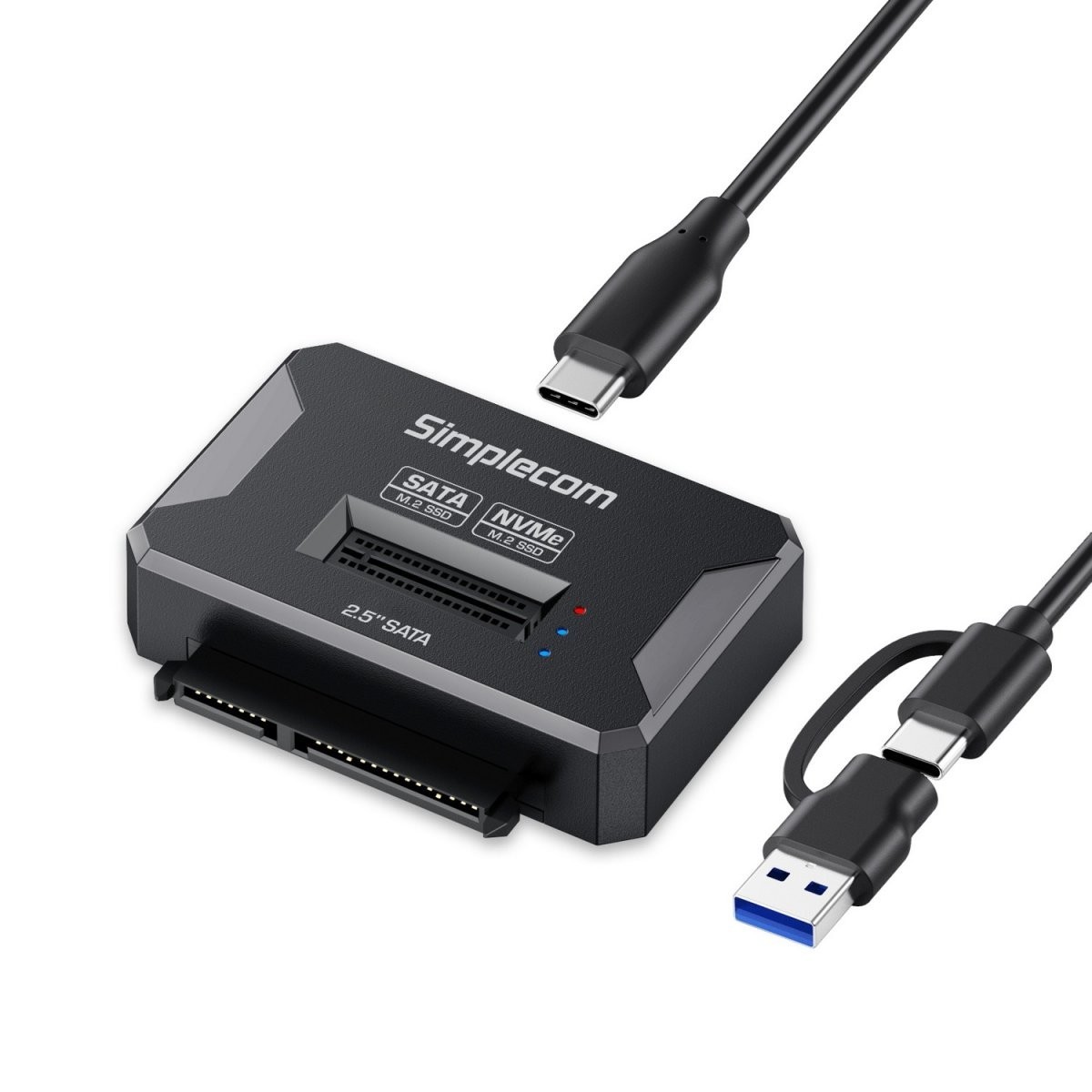 Simplecom Sa516 NVMe/SATA Dual Protocol M.2 SSD And 2.5' Sata To Usb Adapter 10Gbps