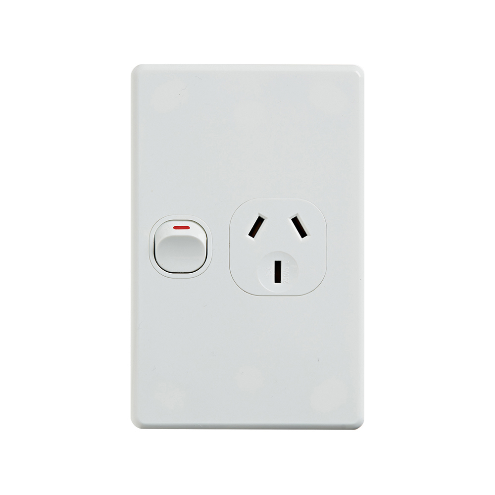 4Cabling 4C | Classic Single Power Point 250V 10A - Vertical