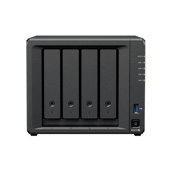 Synology DiskStation DS425+ Nas 4-Bay 3.5" Diskless, Intel Celeron J4125 1 X 1GbE + 1 X 2.5GbE, 2GB Ram, 2 X Usb3.2, 3 Year WTY