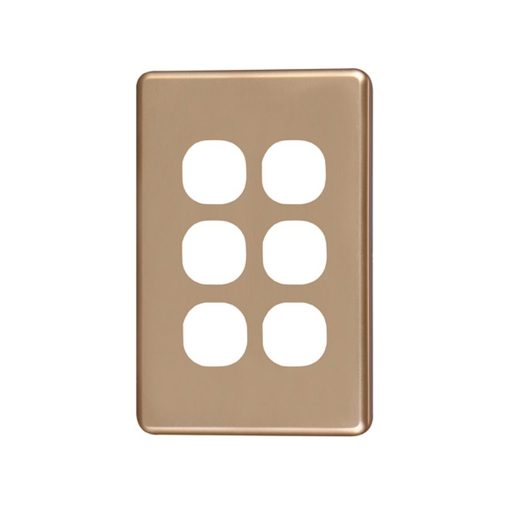 4Cabling 4C | Classic 6 Gang Switch Cover - Gold