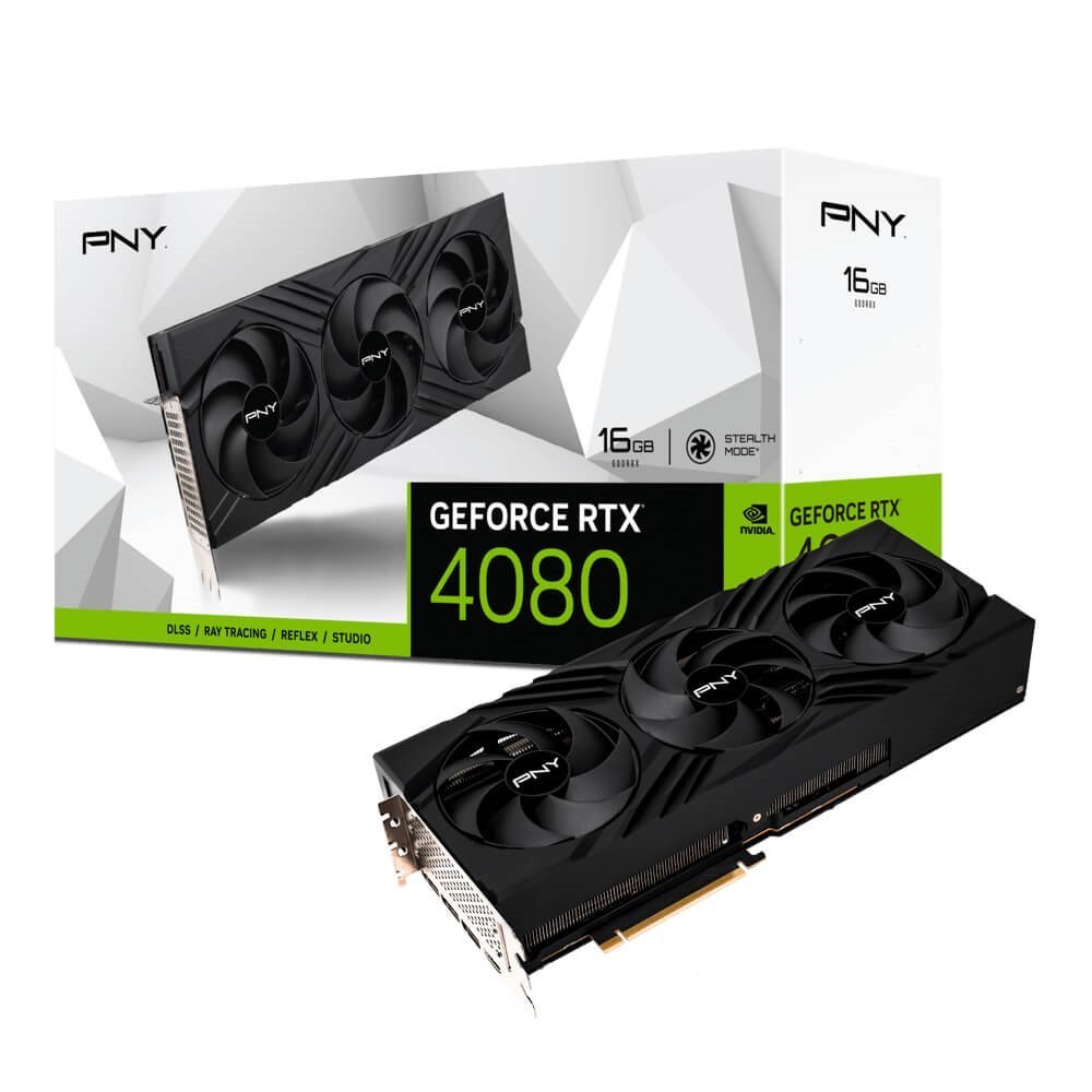 PNY Nvidia GeForce RTX 4080 16GB GDDR6X TF Verto Triple Fan 9728 Cude Cores 23Gbps 2205/2505 MHZ 3X DP 1X Hdmi 2.1