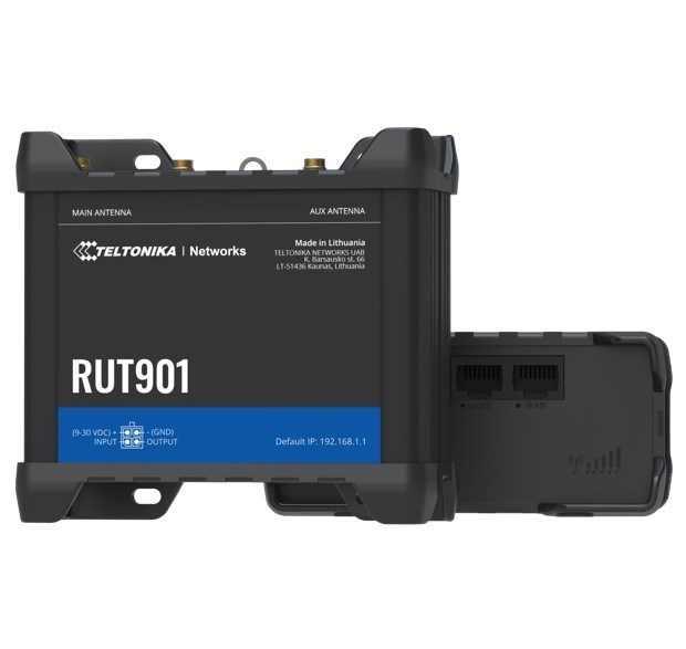 Teltonika Rut901 Industrial Cellular Router, 4G Lte (Cat 4), Dual Sim, Wi-Fi, MQTT, Modbus TCP, DNP3, Psu Included