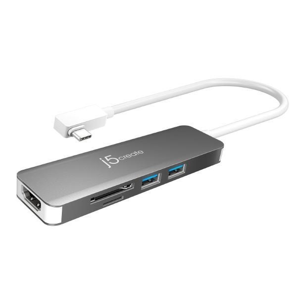 J5create JCD372 Usb-C 3.1 SuperSpeed+ Multi-Adapter - (Usb-C To Hdmi, SD Card Reader, 2 X Usb-A 3.1)