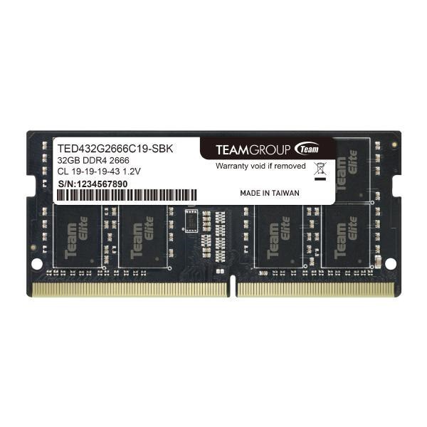 Team Group Elite 32GB 2666MHz Non-ECC DDR4 Sodimm For Laptops/AIO/Mini/Tiny